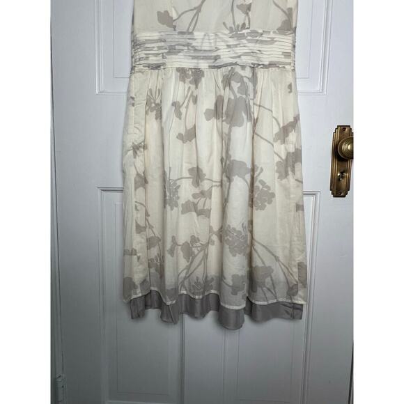 NEW Ann Taylor Loft Women's 6 Floral Cotton Midi Dress White Gray Babydoll Tank - Picture 14 of 16